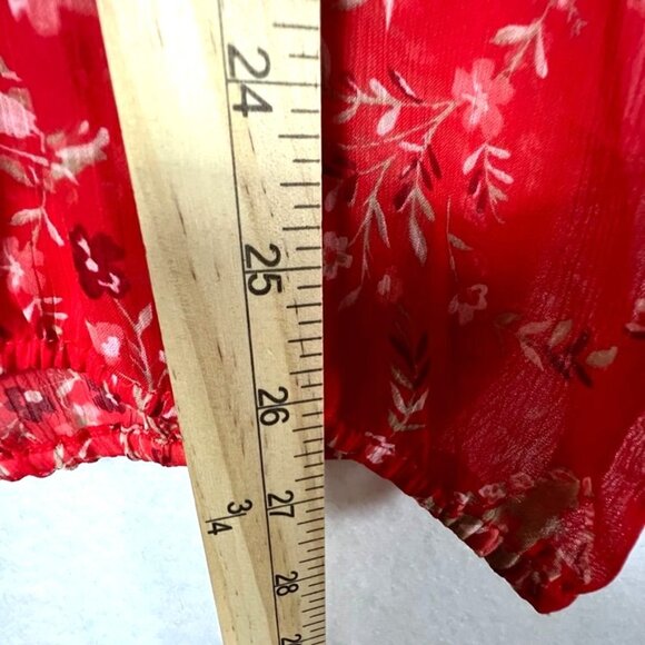 St. Johns Bay Flowy Red Paisley Floral Blouse Sz:1X - Picture 11 of 12